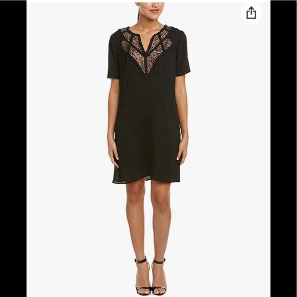 BCBGMax Azria Eos Woven Dress with Lace Yoke - Picture 1 of 8